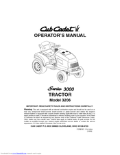 Cub Cadet 3206 Operator's Manual