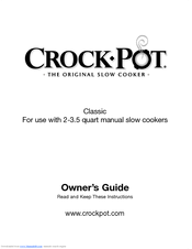 Crock-Pot SCR-2500W Owner's Manual