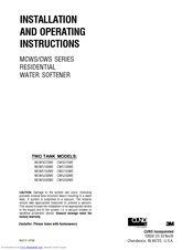 3M MCWS075ME Installation And Operating Instructions Manual