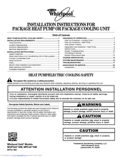 Whirlpool Gold WGPH4536AM41 Installation Instructions Manual