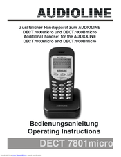 AUDIOLINE DECT7800micro Operating Instructions Manual