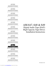 Alpha Microsystems AM-648 Installation Instructions Manual