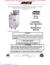 Anest SLG40 Installation, User Operation & Maintenance Manual