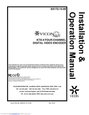 Vicon KTX-4 Installation & Operation Manual