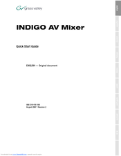 GRASS VALLEY INDIGO AV MIXER Quick Start Manual