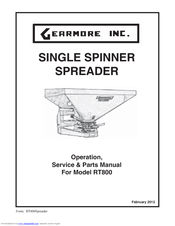 Gearmore RT800 Operation, Service & Parts Manual