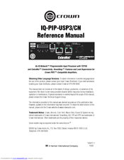 Crown IQ-PIP-USP3 Reference Manual