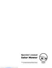 Husqvarna Solar Mower Operator's Manual