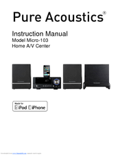 Pure Acoustics Micro-103 Instruction Manual
