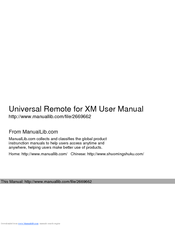 Belkin Universal Remote for XM User Manual