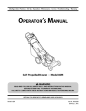 MTD 86M Operator's Manual