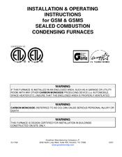 Goodman GSMS Installation & Operating Instructions Manual