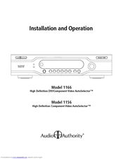 Audio Authority 1166 Installation And Operation Manual