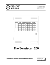 Fire-Lite The Sensiscan 200 Installation, Operation, And Programming Manual