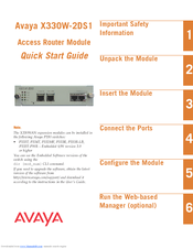 Avaya X330W-2DS1 Quick Start Manual