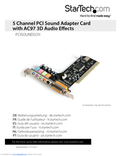 StarTech.com PCISOUND5CH User Manual