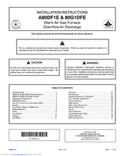 Allied 80G1DFE Installation Instructions Manual