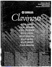 Yamaha Clavinova CLP-840 Owner's Manual