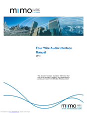 Mimomax Four Wire Audio Interface Manual