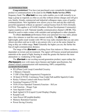Zartek PERSONAL TWO-WAY RADIO User Manual