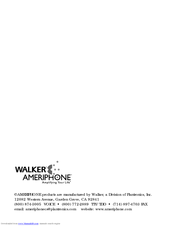 Walker Ameriphone XL-30 Operating Instructions Manual