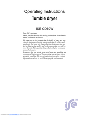 ISE CD60W Operating Instructions Manual