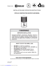 Space-Ray RFPA10C Installation And Operation Instructions Manual