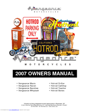 VENGEANCE 2007 Hotrod Teacher Owner's Manual