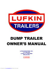 Lufkin Dump Trailer Owner's Manual