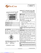 Procom FBL280RHAC Series Owner's Operation And Installation Manual