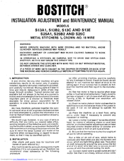 Bostitch S25B2 Installation And Maintenance Manual