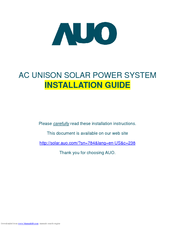 AUO AC UNISON Installation Manual
