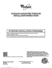 Whirlpool WGGE4330A045M Installation Instructions Manual