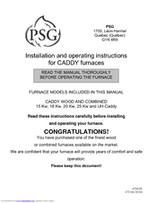 PSG 18 Kw Installation And Operating Instructions Manual
