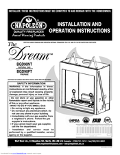 Napoleon BGD90PT Installation And Operation Instructions Manual