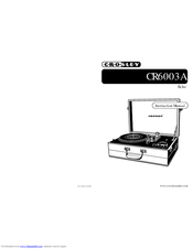 Crosley CR6003A Echo Instruction Manual