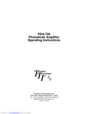 Terahertz Technologies PDA-750 Operating Instructions Manual