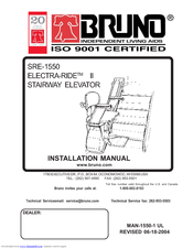 Bruno SRE-1550 Electra-Ride II Installation Manual