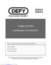 Defy DTD312 User Manual