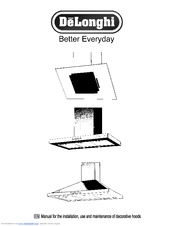 DeLonghi Extractor hood Installation & Use Manual