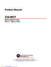 Contemporary Research 232-MCT Product Manual