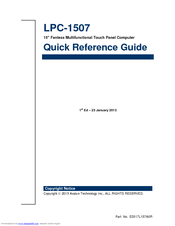 Avalue Technology LPC-1507 Quick Reference Manual