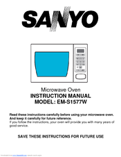Sanyo EM-S1577W Instruction Manual
