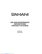 Damani DDO67MS Use And Maintenance Instructions