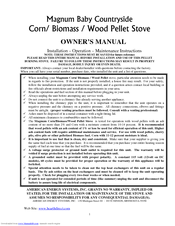 Magnum Baby Countryside Corn Biomass Wood Pellet Stove Manuals Manualslib