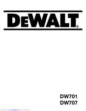 DeWalt DW701 Operator's Manual