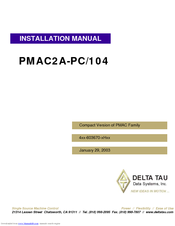 Delta Tau PMAC2A-PC/104 Installation Manual