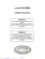 Lacanche GAS SURFACE BURNERS User Manual