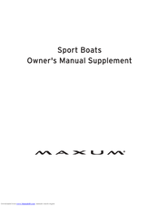 Maxum 2000SR3 Owner's Manual