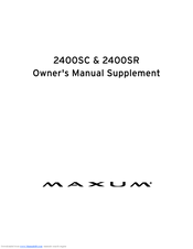 Maxum 24000SC Owner's Manual
